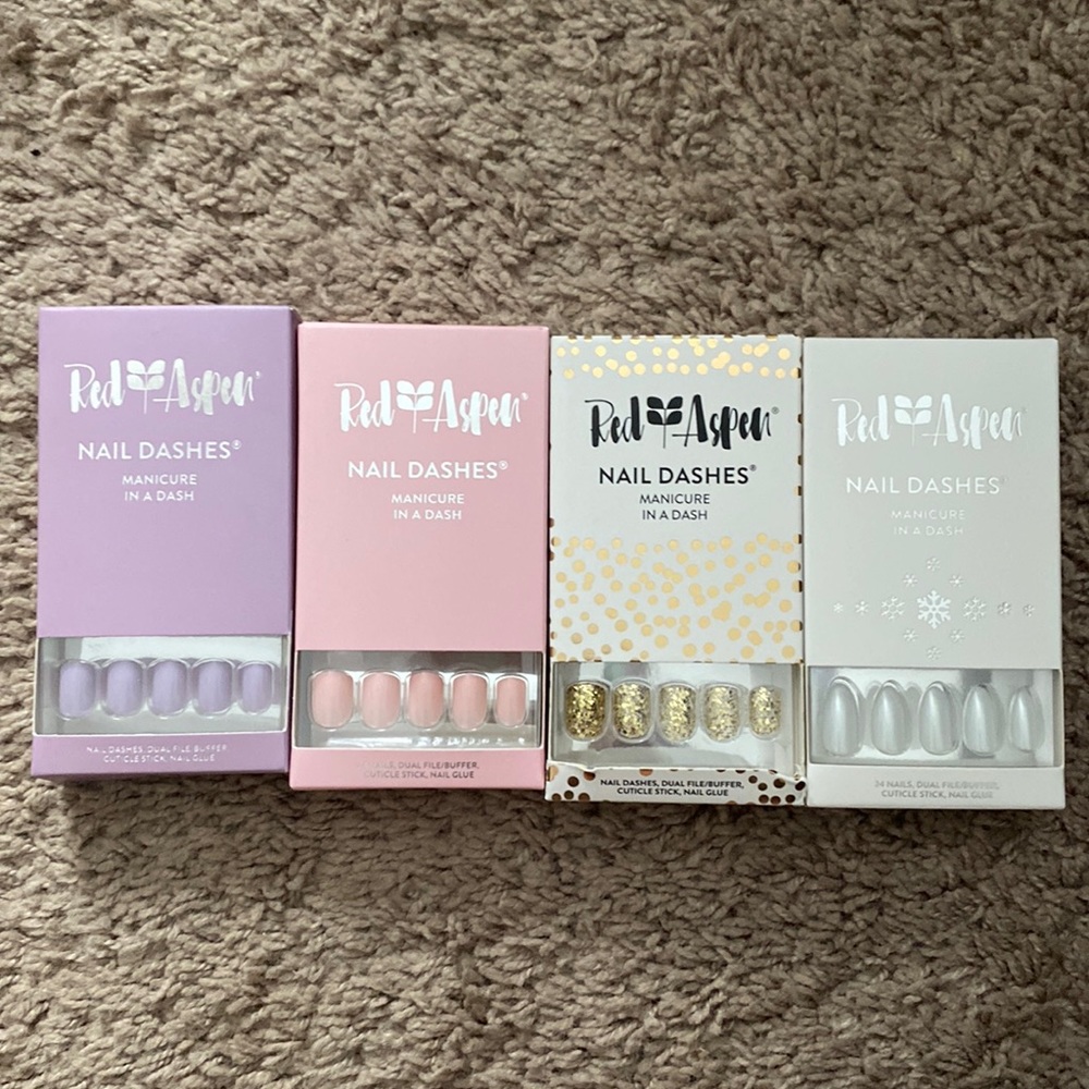 New pink, purple, and white bundle of Red Aspen Nail Dashes - unopened